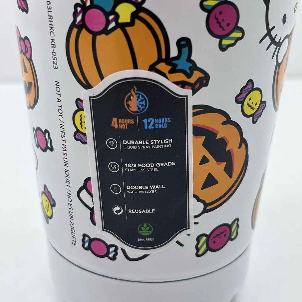 Sanrio Hello Kitty Halloween‎ Pumpkin Travel Car Tumbler Mug Set Of 2